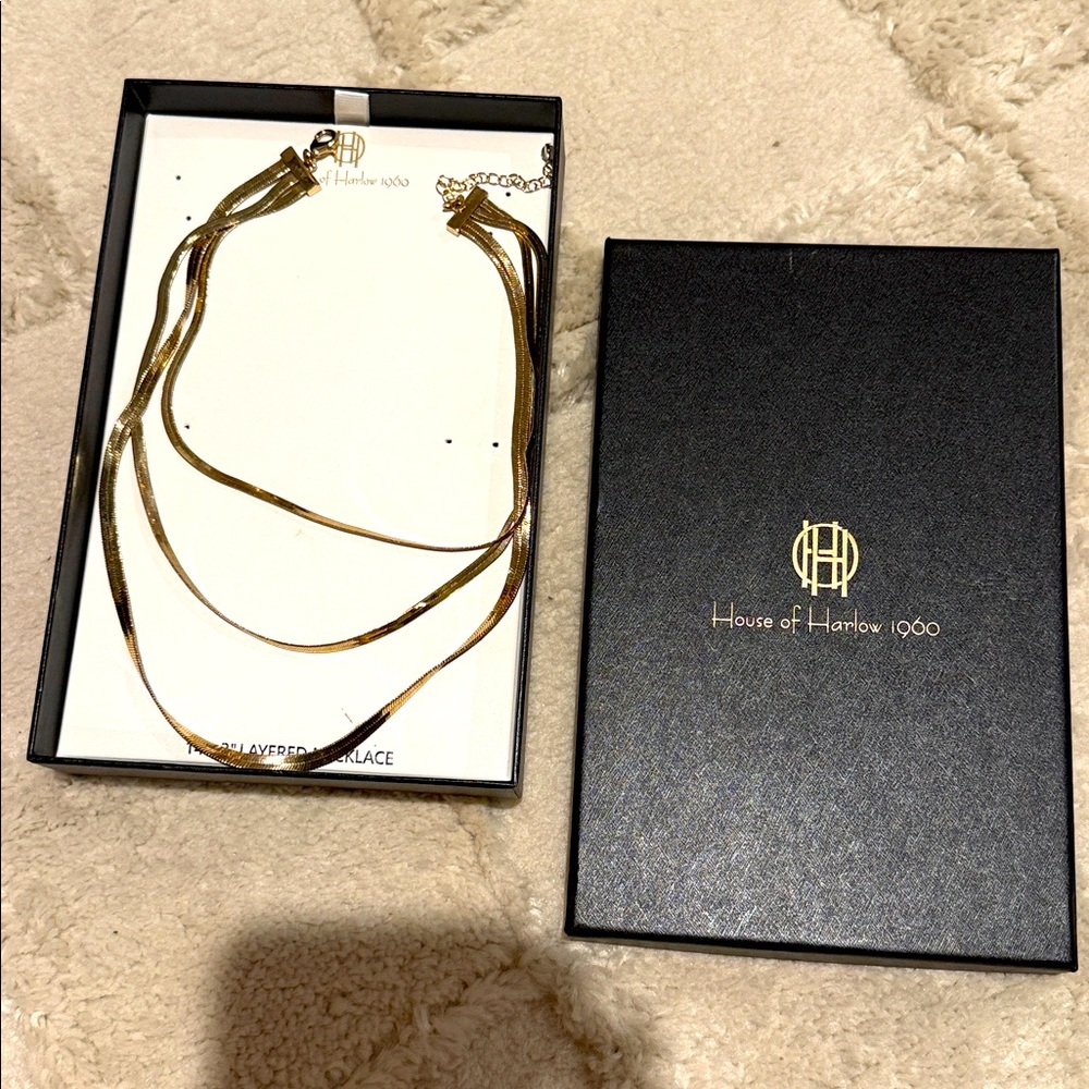 NIB House of Harlow 1960 Gold Layered Necklace